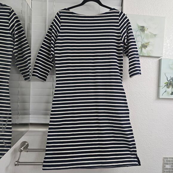 Macphee Japanese Nautical Striped Dress Navy White S Coastal Resort Minimalist - Picture 4 of 11